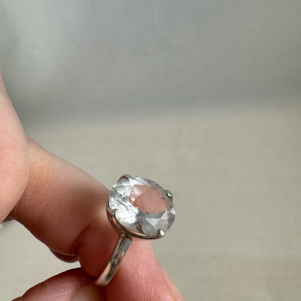 Crystal Quartz and Sterling Silver Ring
